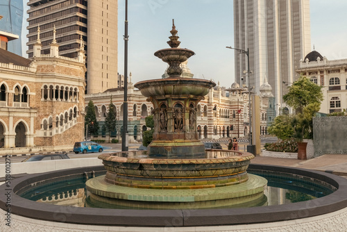 Victoria fountain at Merdeka square in the Kuala Lumpur city Malaysia