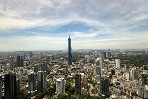 Photography View of Merdeka 118 tower from Kuala Lumpur Menara tower Malaysia