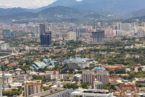 Photography Aerial view of Kuala Lumpur city from the Menara tower in Kuala Lumpur Malaysia