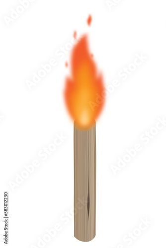 Outdoor bonfire or Wood campfire vector on a black background, Vector stock illustration 02