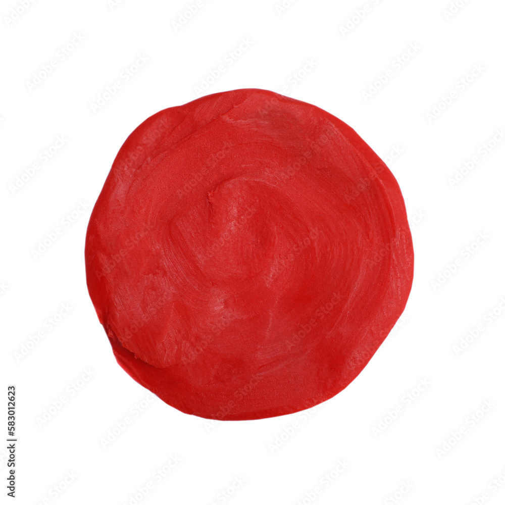 Red plasticine circle isolated on white Red plasticine circle isolated on white