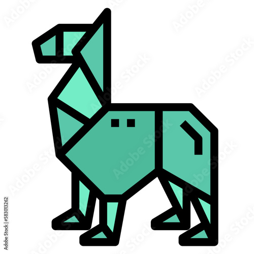 Alpacas filled outline icon style