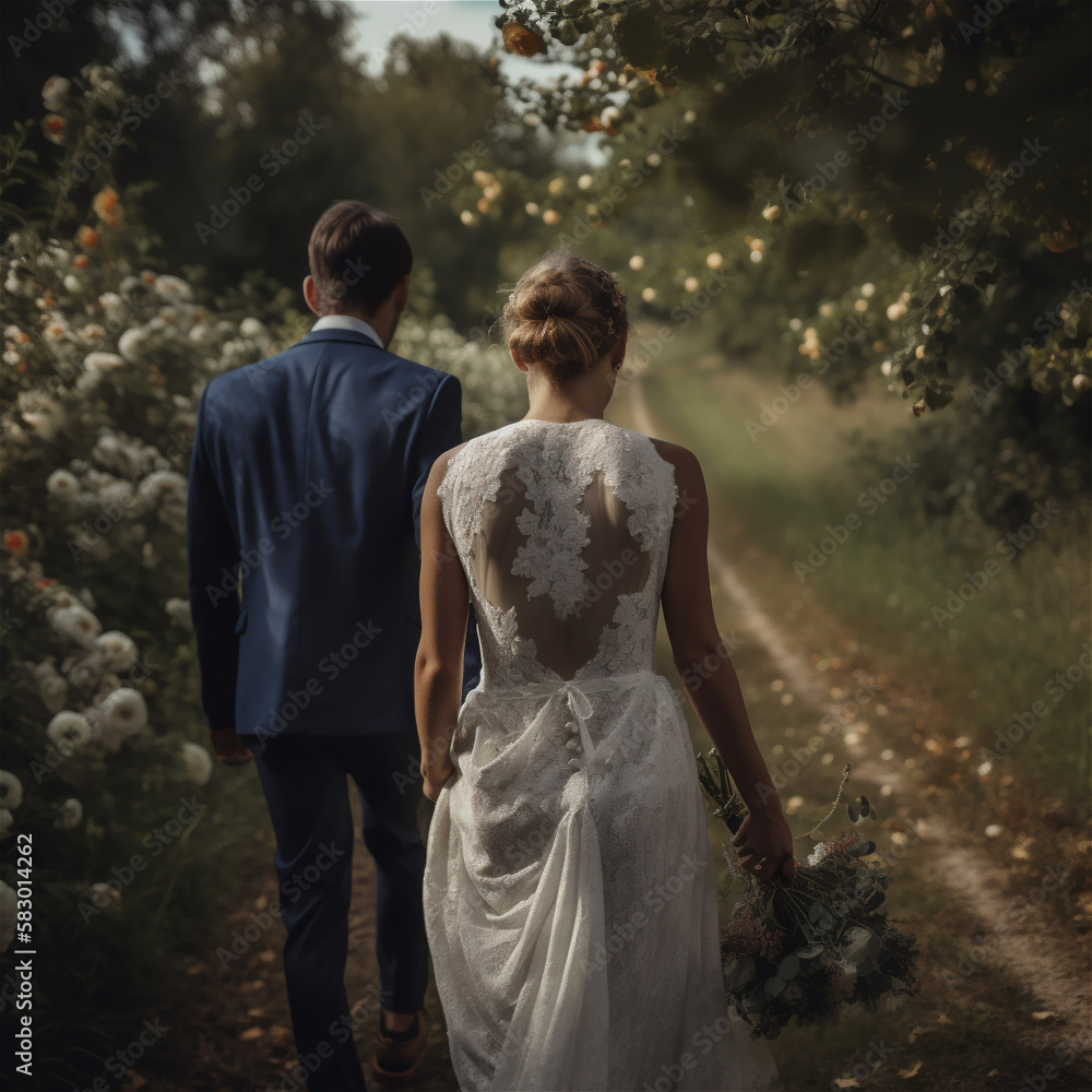 Fototapeta premium bride and groom in Paris