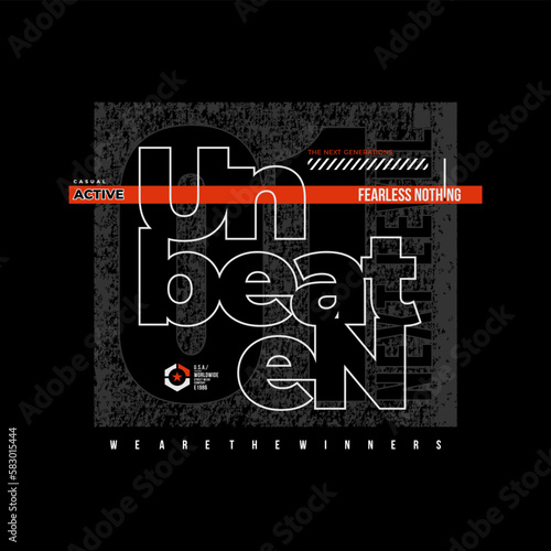 unbeaten motivational quotes t shirt design graphic vector
