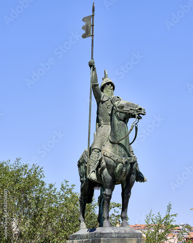 Statue of Vímara Peres, a ninth-century nobleman who served as the first Count of Portugal, Porto, Portugal.