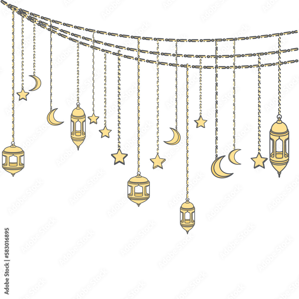 Ramadan Lantern Light Chain Decoration Curtain Lamp Ramadan Lantern Light Chain Decoration Curtain Lamp