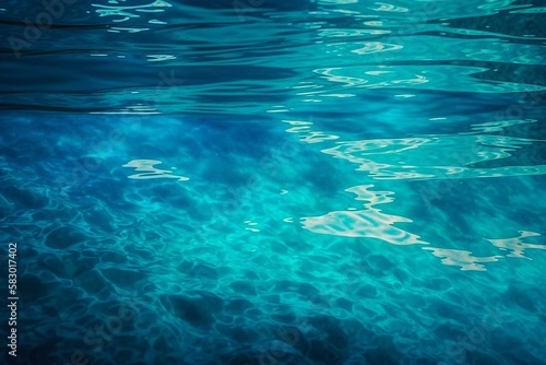 Blue pool water background. Generative AI