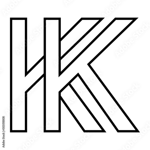Logo sign kk icon double letters logotype k