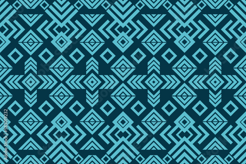 Ethnic fabric pattern Designed from geometric shapes Ethnic Asian style fabric pattern Used for home decoration, carpet work, 