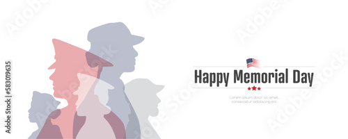 Happy Memorial Day banner. Card with place for text.