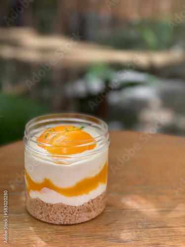 Bild auf Leinwand Mayong chid plango cheese pie, Thailand cafe menu sweet fruit