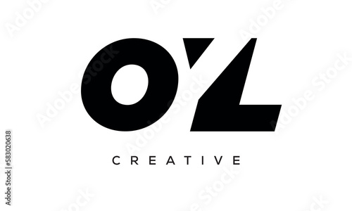 OYL letters negative space logo design. creative typography monogram vector	 photo