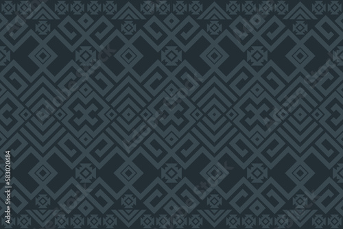 Ethnic fabric pattern Designed from geometric shapes Ethnic Asian style fabric pattern Used for home decoration carpet work
