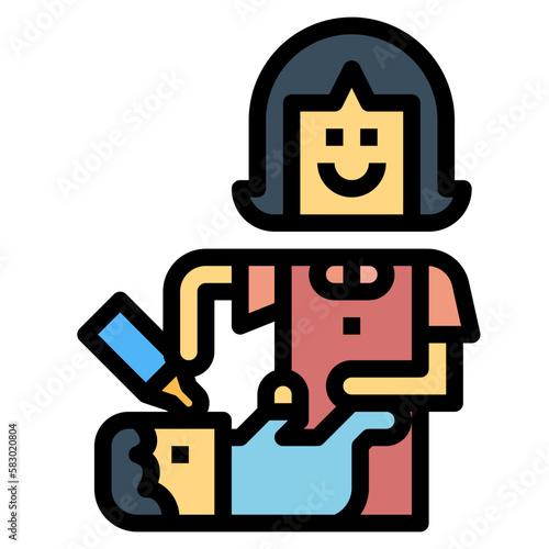 mommy filled outline icon style