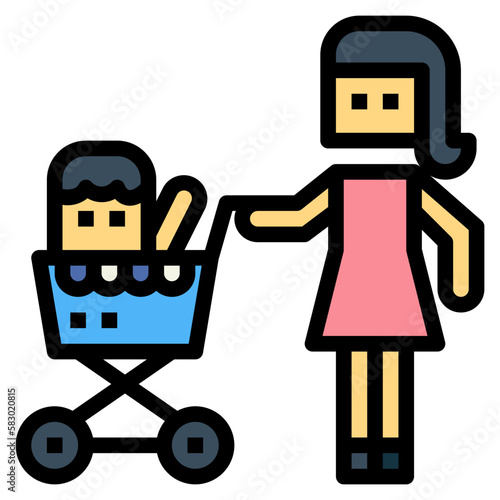 mommy filled outline icon style