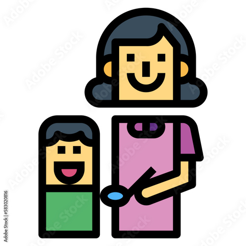 mommy filled outline icon style