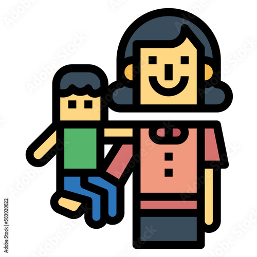 mommy filled outline icon style