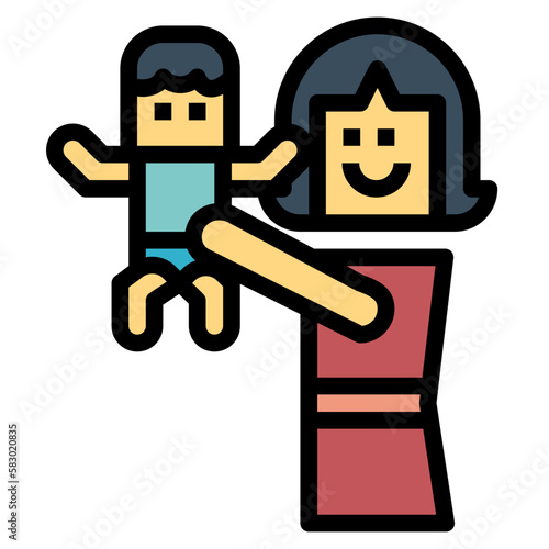 mommy filled outline icon style