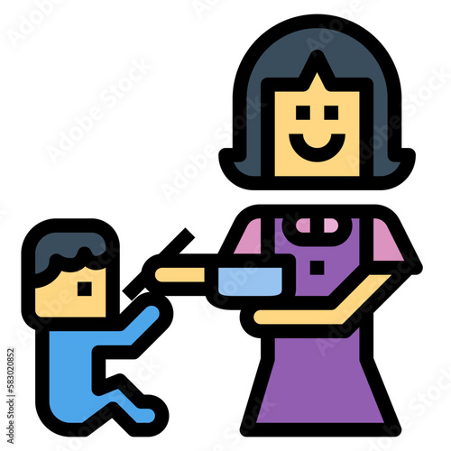 mommy filled outline icon style