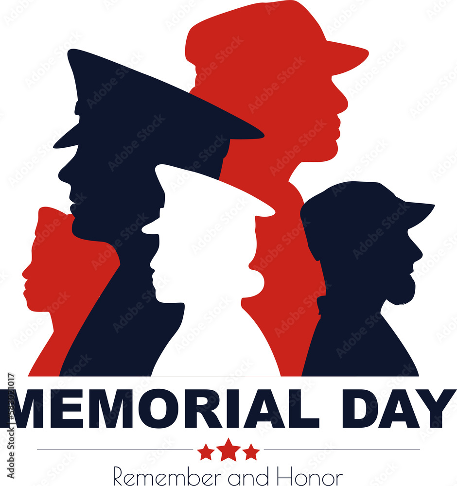 Memorial Day banner. Transparent background. Memorial Day banner. Transparent background.