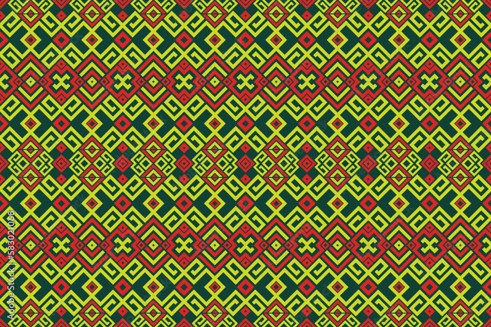 Ethnic fabric pattern Designed from geometric shapes Asian style fabric pattern Used for home decoration work Ethnic fabric pattern Designed from geometric shapes Asian style fabric pattern Used for home decoration work