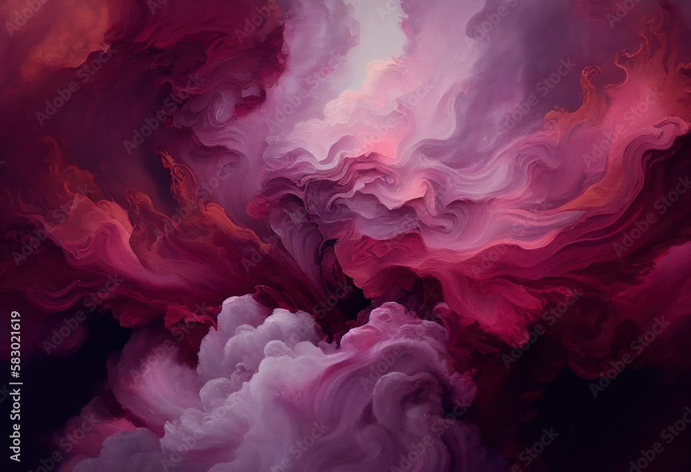 Obraz premium Red Marble Texture Background, Abstract Watercolor Artistic Backdrop, Generative AI