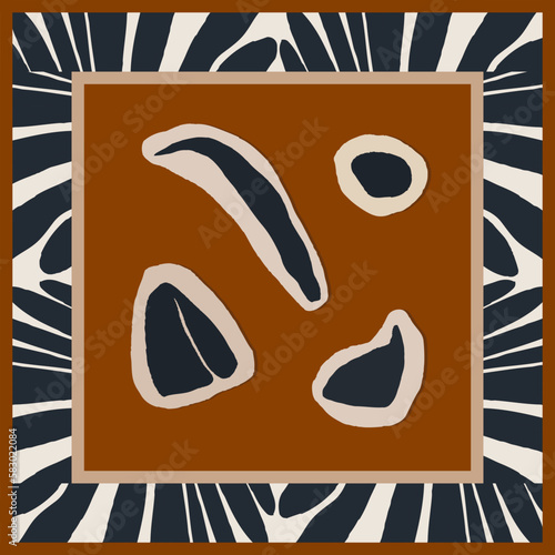 Modern exotic neckerchief ethnic style design illustration. Abstract fashionable vector template for your design.