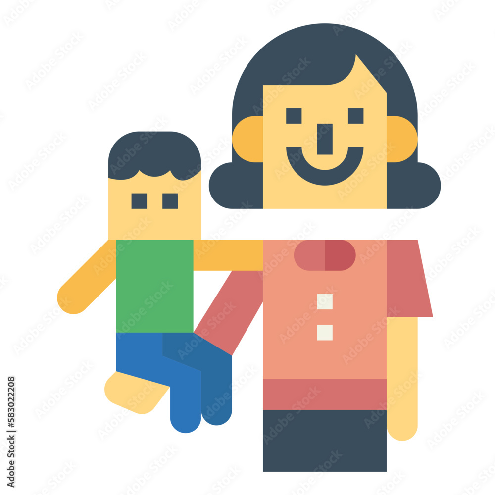 mommy flat icon style