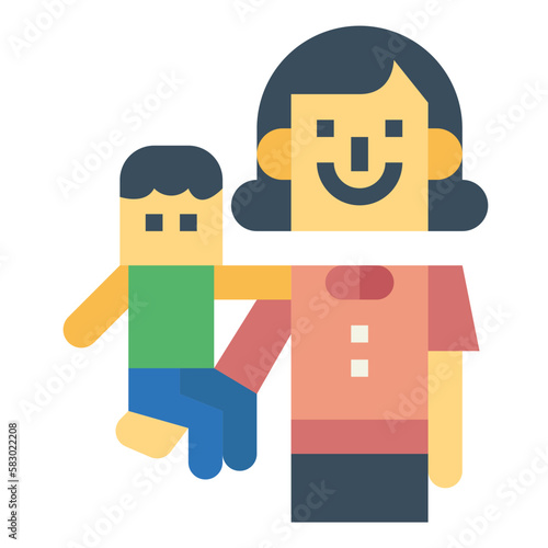 mommy flat icon style
