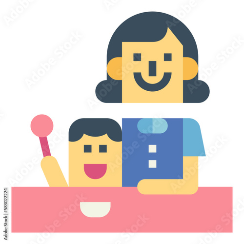 mommy flat icon style