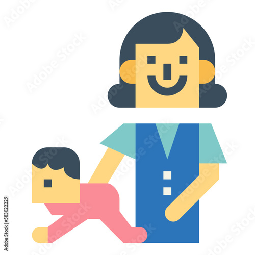 mommy flat icon style