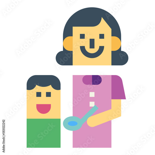 mommy flat icon style
