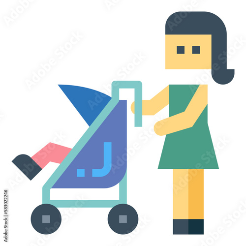 mommy flat icon style