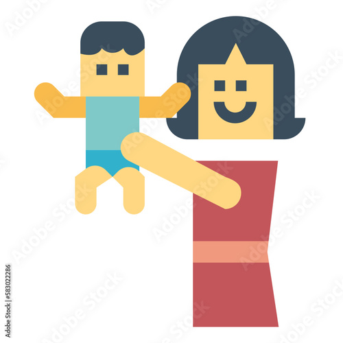 mommy flat icon style