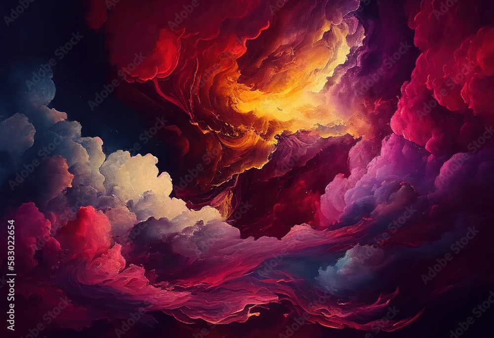 Fototapeta premium Red Marble Texture Background, Abstract Watercolor Artistic Backdrop, Generative AI