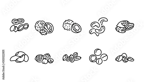 Pistachio black line icon. Natural organic super food.