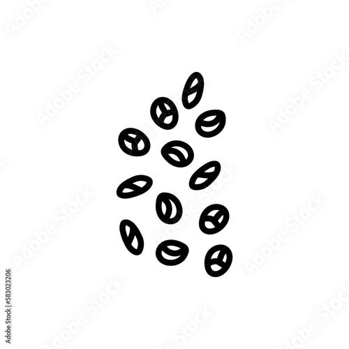 Chia seeds black line icon. Natural organic super food.