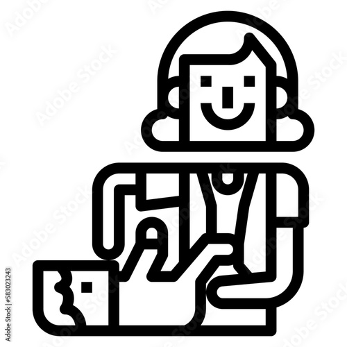 mommy line icon style