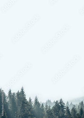Pine trees forest stylized silhouette environment go green concept background