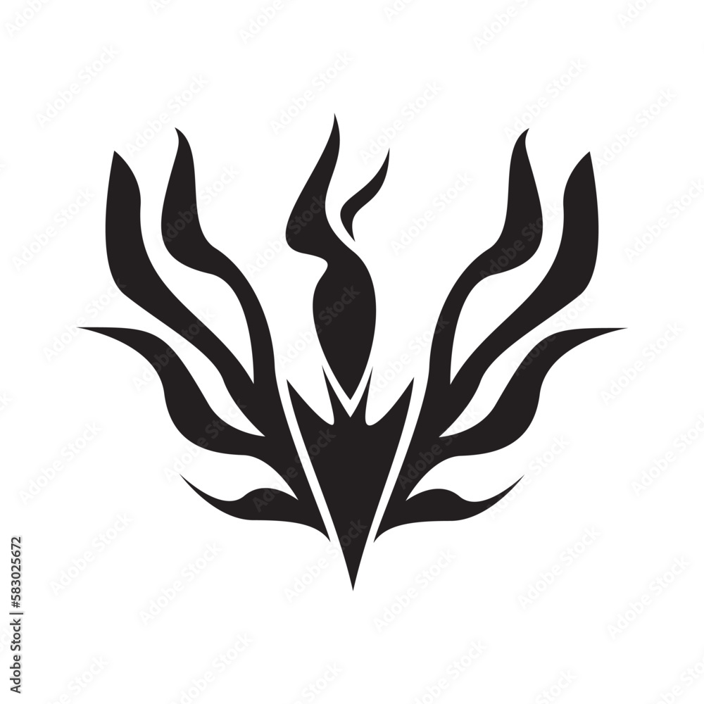 phoenix silhouette logo design. fire bird in mythology.