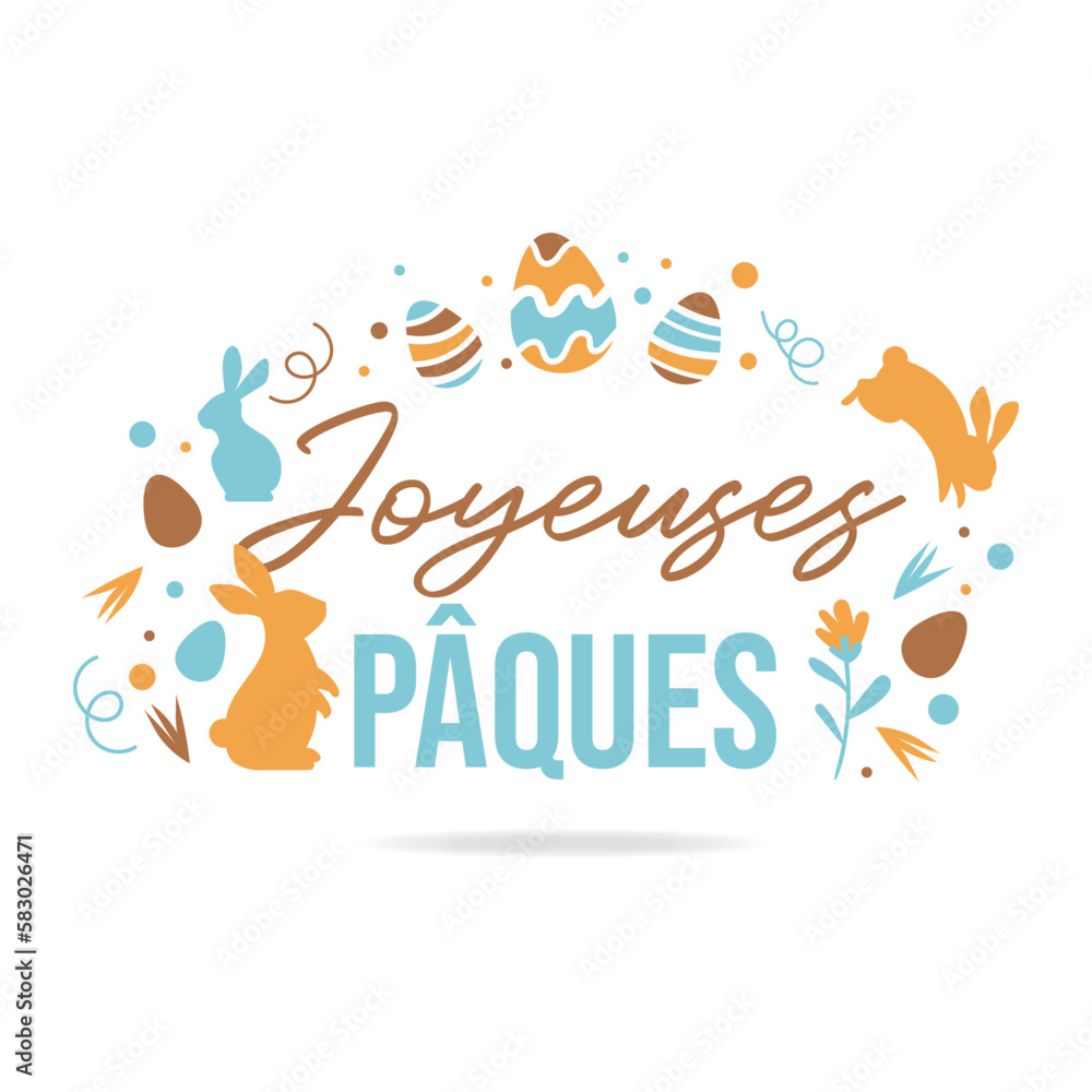 Joyeuses Pâques - Titre et illustrations autour de la fête de Pâques