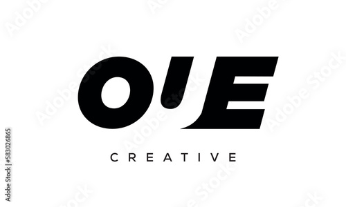 OUE letters negative space logo design. creative typography monogram vector	 photo