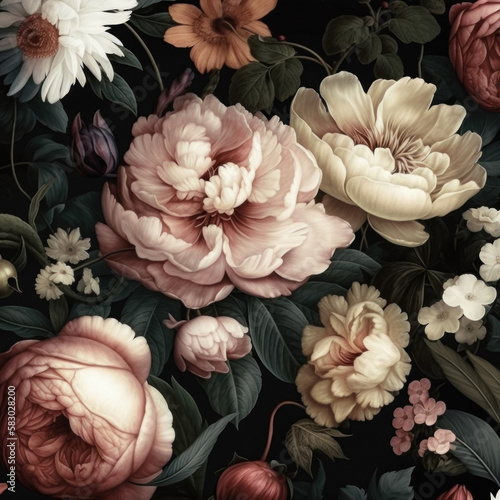These 16 Dark Floral Aesthetic Textures showcase beautiful and abstract illustrations of flowers in a vintage style. Sized at 5000x5000 pixels, these textures add depth and character to any design. © overlays-textures