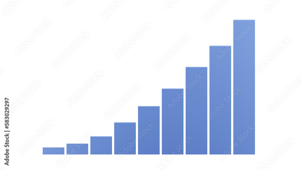 Business graph chart with increasing blue growth columns, financial market success isolated on transparent or white background Business graph chart with increasing blue growth columns, financial market success isolated on transparent or white background