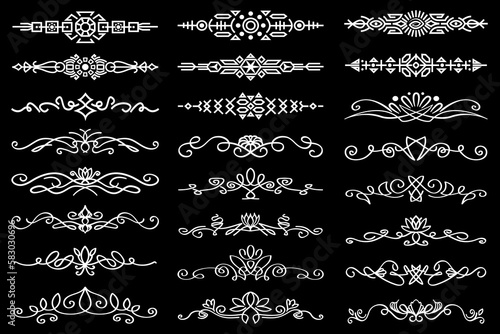 abstract ornate vector text dividers Perfect for adding a touch of elegance, luxury and line art to your designs. These line art elements offer endless possibilities for typography graphics design.