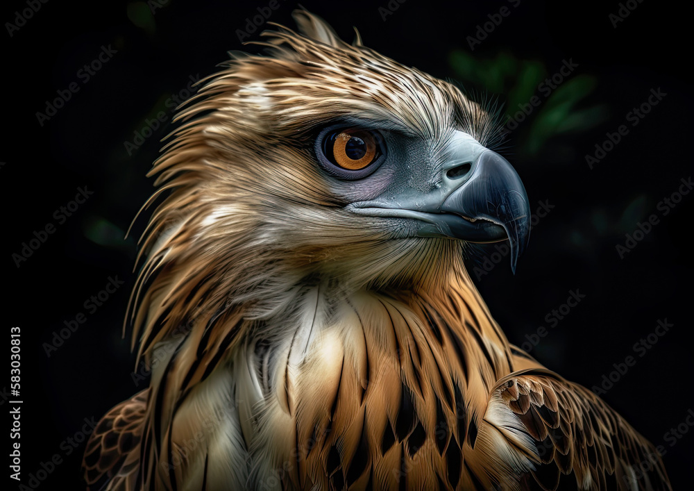 Fototapeta premium Philippine Eagle Portrait-Generative AI