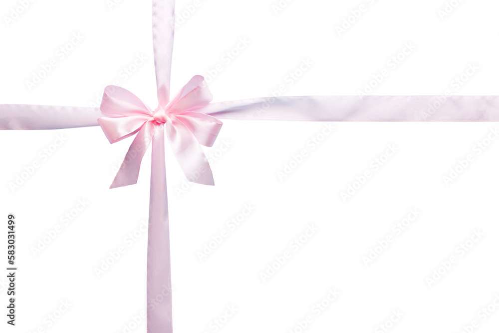 Red ribbon bow isolated on white background. empty space for design Red ribbon bow isolated on white background. empty space for design