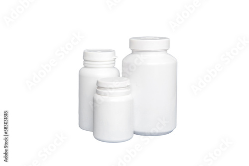 Blank medicine bottle isolated on white background