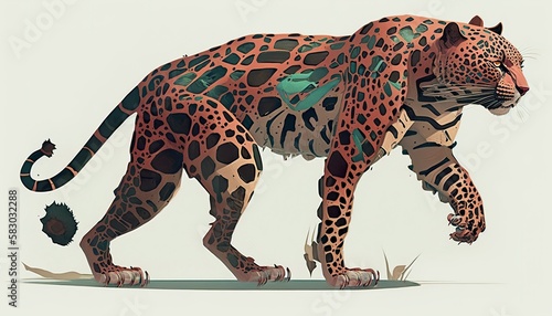 Jaguar . Creative illustration.  Ai Generate 