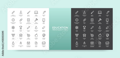 Set of Vector Education Icons Illustration can be used as Logo or Icon in premium quality
